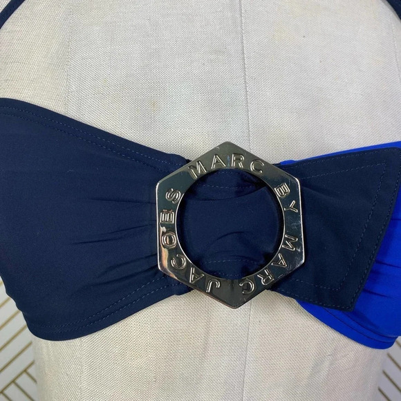 Marc‎ by Marc Jacobs Broken Solids Bandeau Bikini Top Two Toned Blue Size US XS - Picture 5 of 12